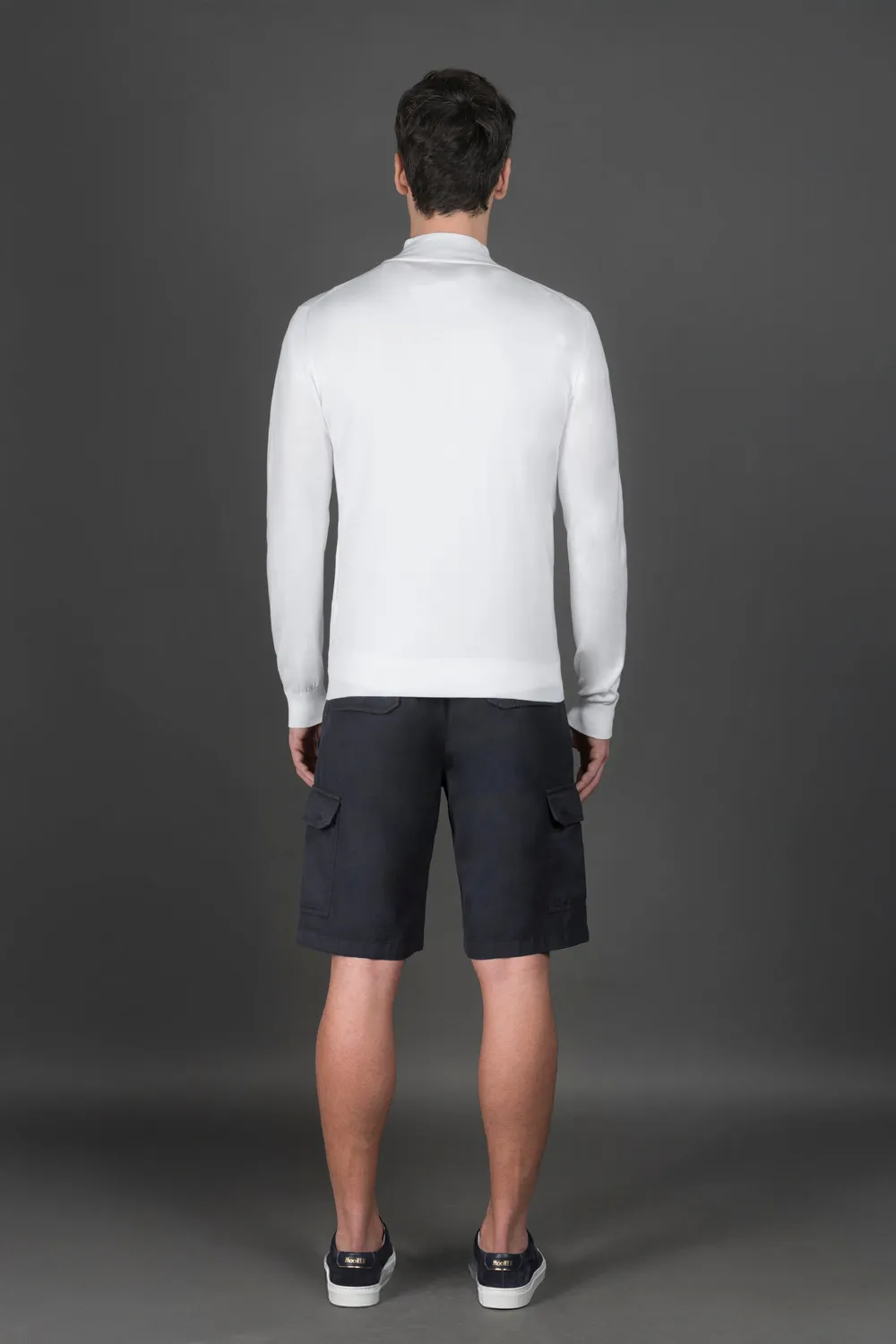Moorer ATLANTE-SI5 halfzip-genser Sea Island-bomull