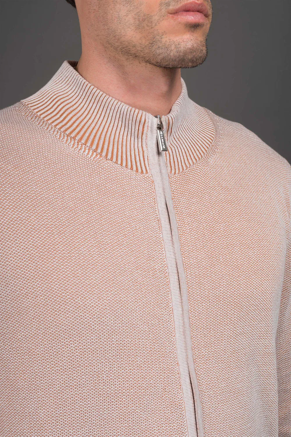 Moorer URBINO-XSP cardigan hvit/kanel egyptisk bomull