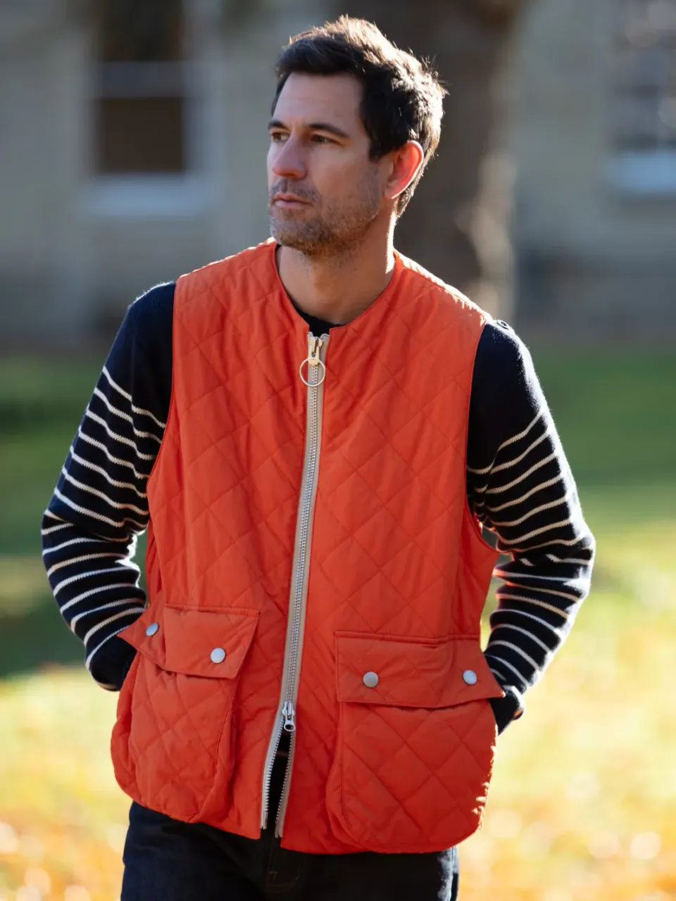 John Partridge Padded Vest vattert vest oransje M/L nylon