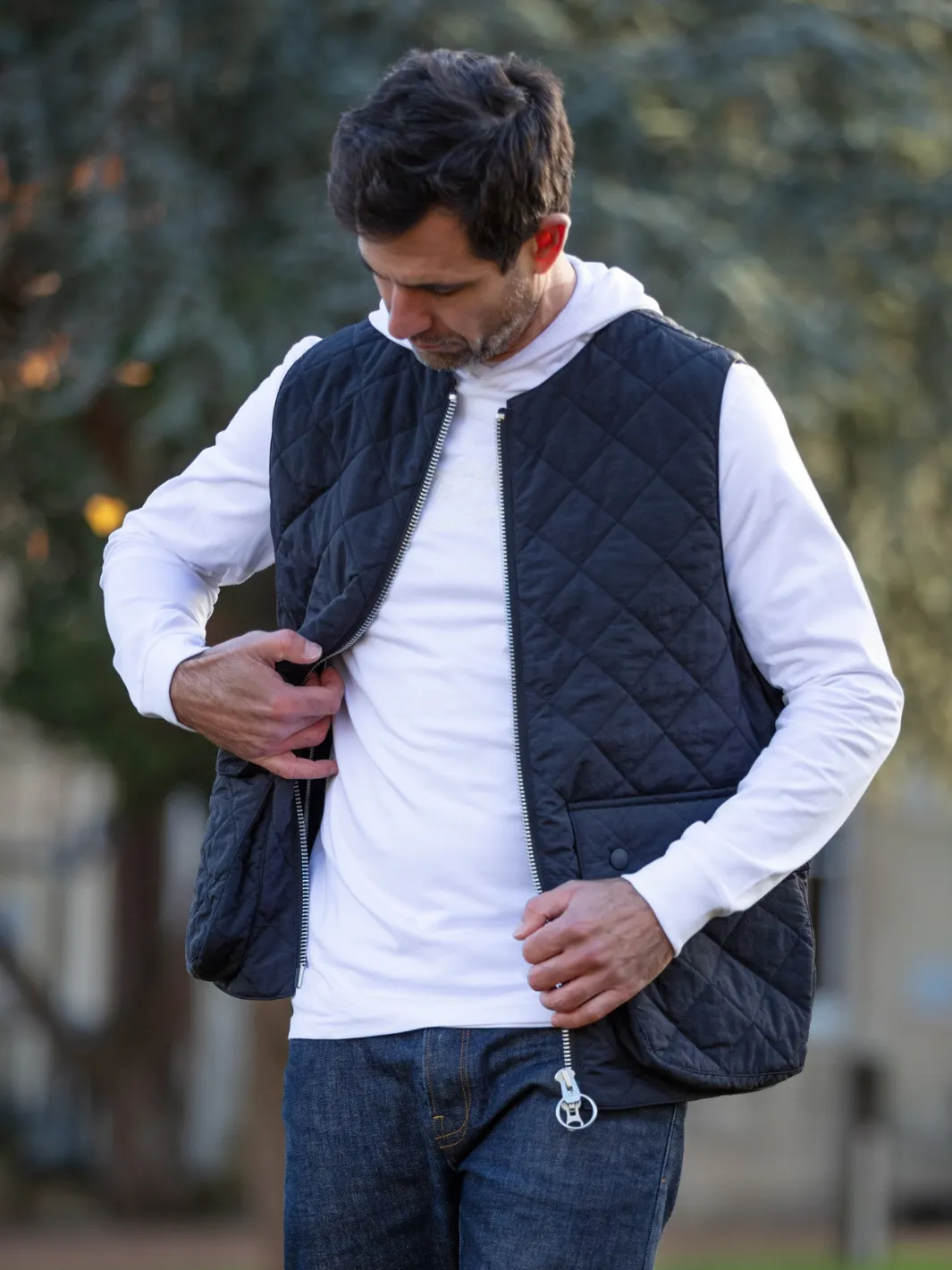 John Partridge Padded Vest vest koksgrå M–L vattert nylon