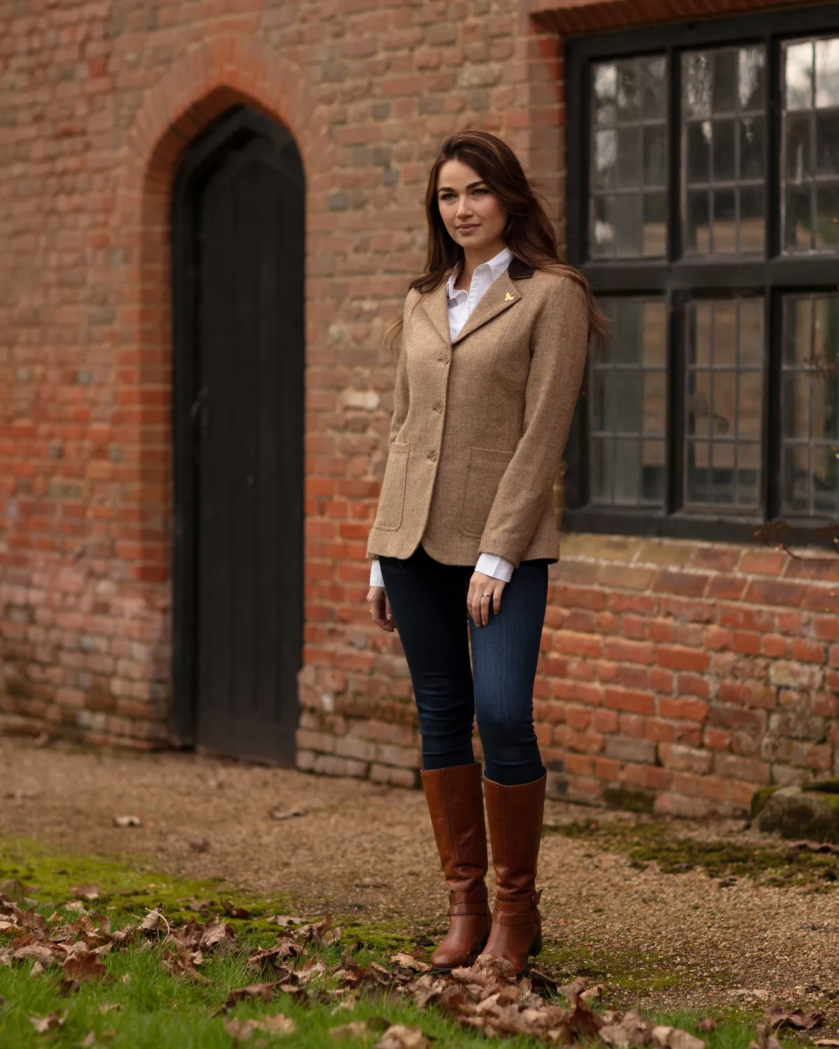John Partridge Arena tweedblazer Stone britisk ull
