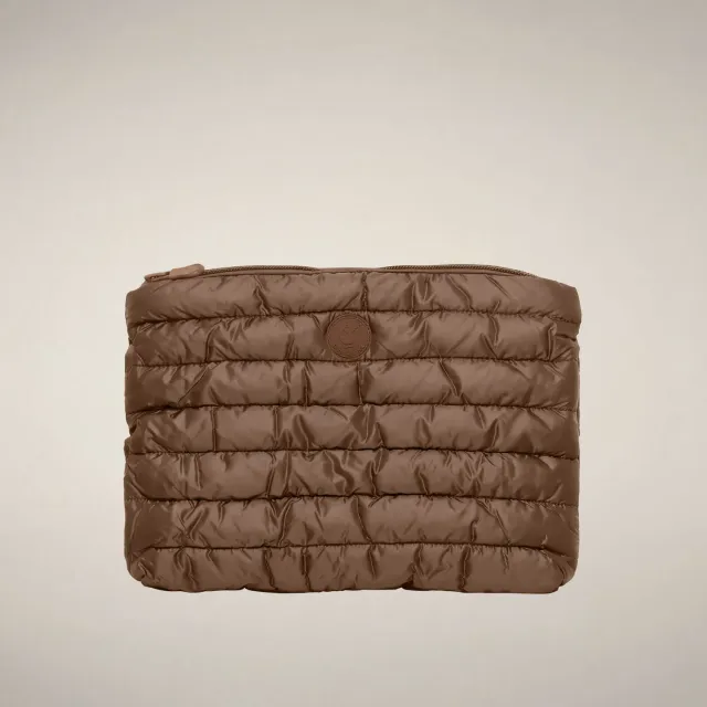 Save The Duck Icons Thalassa quiltet pouch Noisette Brown 20 × 28 cm