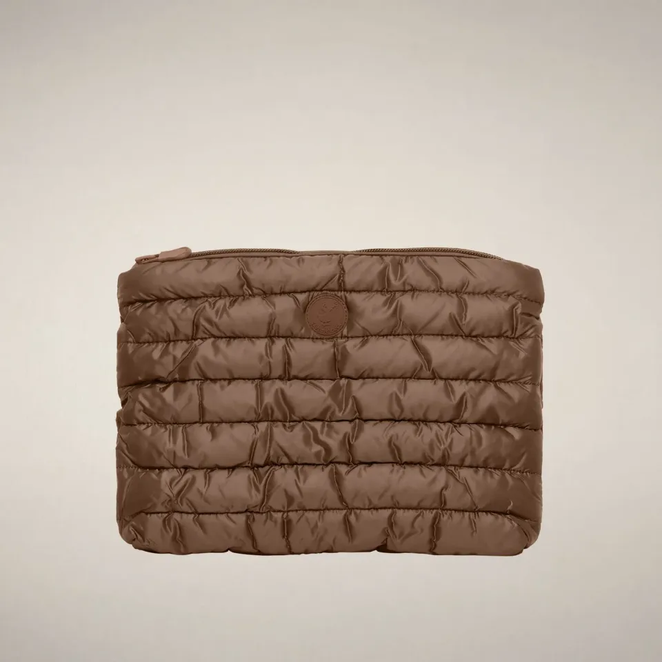 Save The Duck Icons Thalassa quiltet pouch Noisette Brown 20 × 28 cm