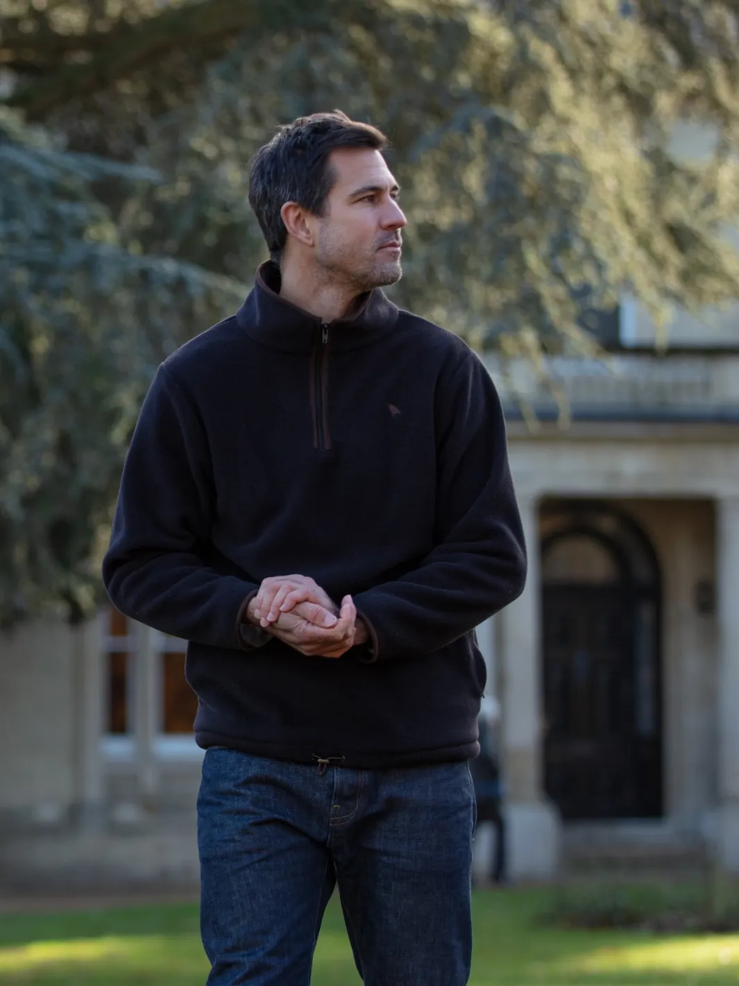 John Partridge Unisex Fleece Pullover fleecegenser Black quarter zip