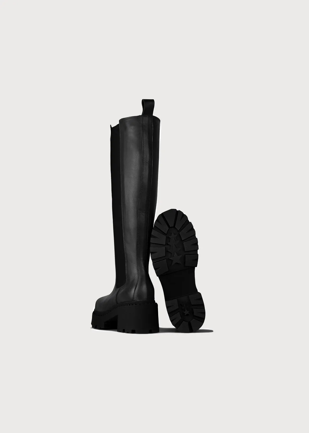 Brgn Heel Chelsea HIGH Boot støvletter New Black skinn