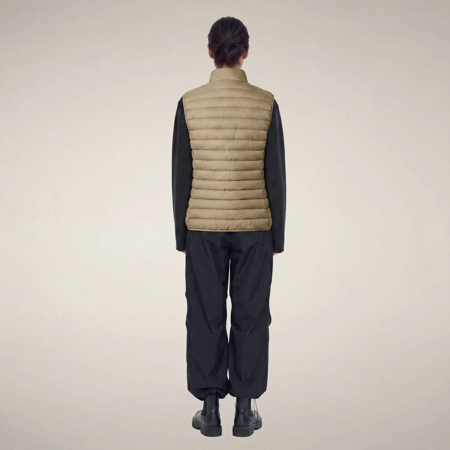 Save The Duck Charlotte vest dame Elephant Grey vattert