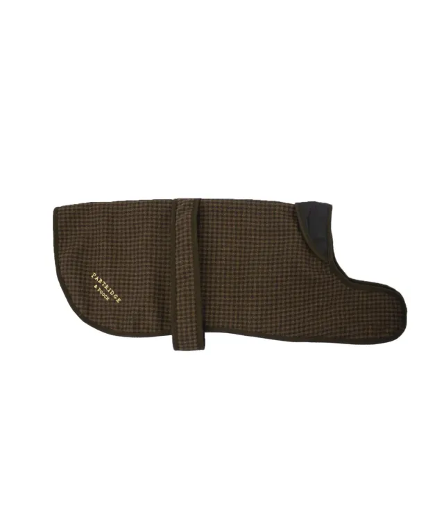 John Partridge Dog Coat hundedekken Brown Gingham S–M bomull