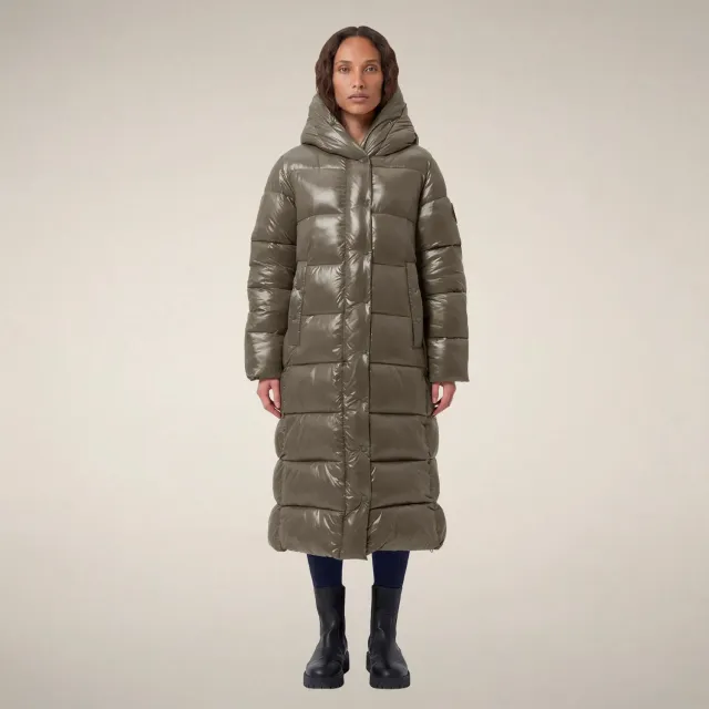 Save The Duck Saskia boblekåpe dame Gunmetal Grey lang