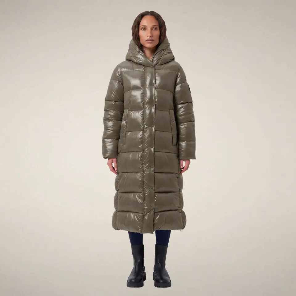 Save The Duck Saskia boblekåpe dame Gunmetal Grey lang