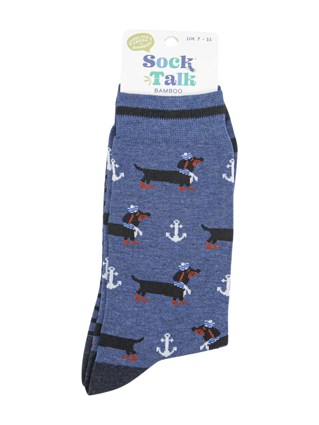 John Partridge Socks Sausage Dog sokker blå UK 7–11 bambus