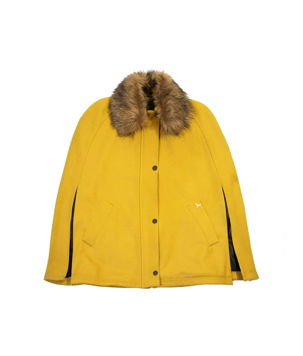 John Partridge Newbury Tweed Cape kappe Ochre Yellow fuskepelskrage