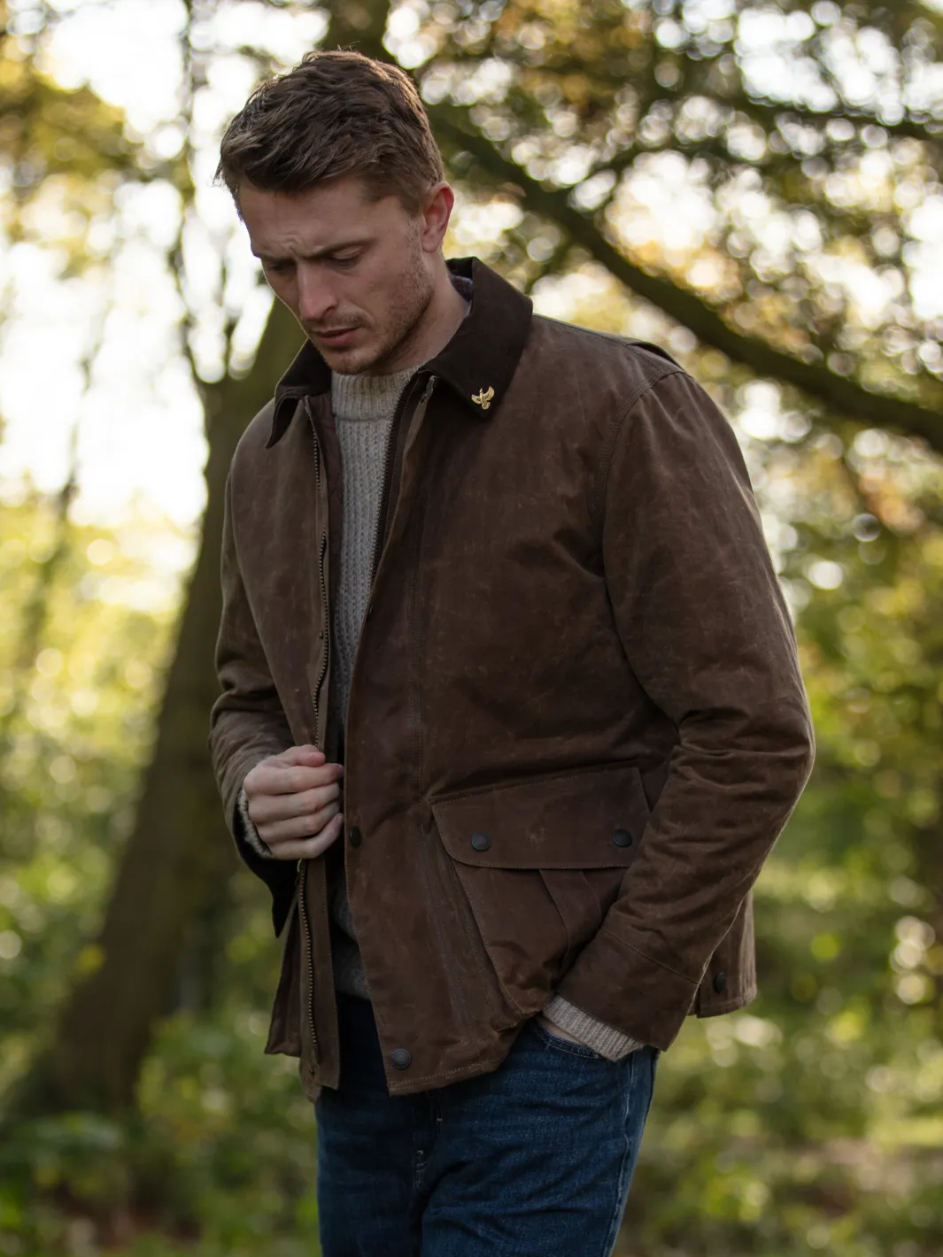John Partridge Hinterland Jacket jakke tan vokset bomull