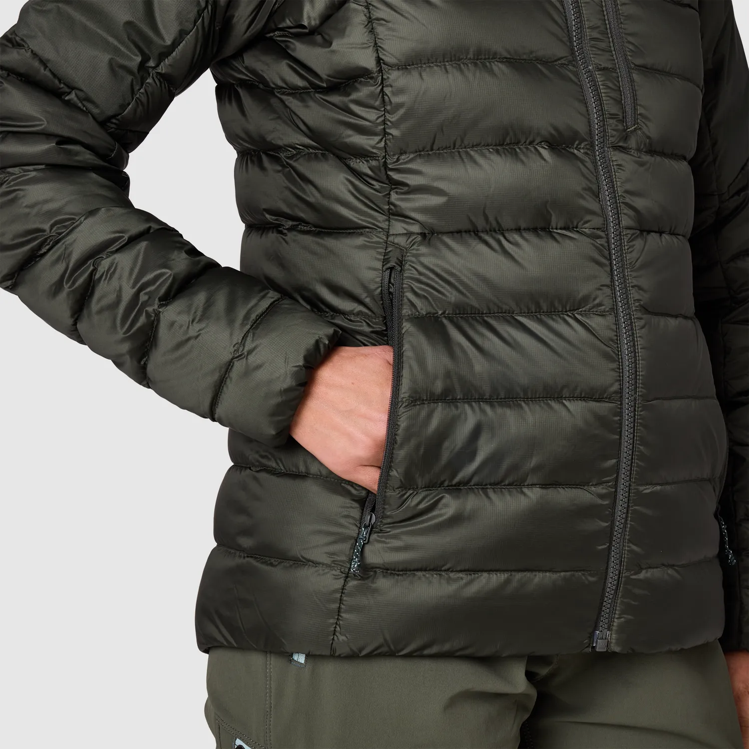 Outdoor Research Helium Down Hoodie dunjakke Dark Laurel dame