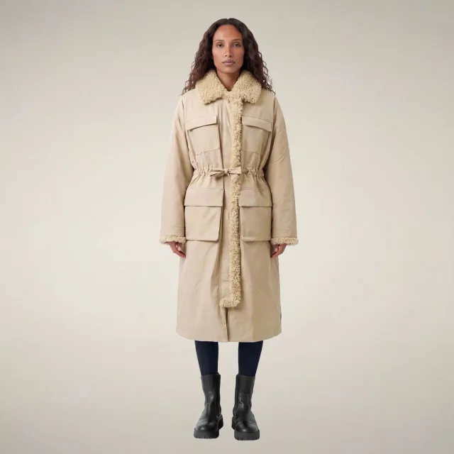 Save The Duck Shayla regnkåpe dame steinbeige oversized