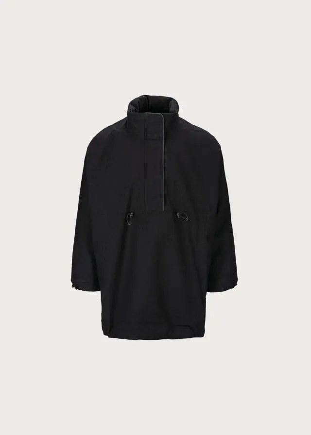 Brgn Regnbyge Anorak regnjakke sort med justerbar passform