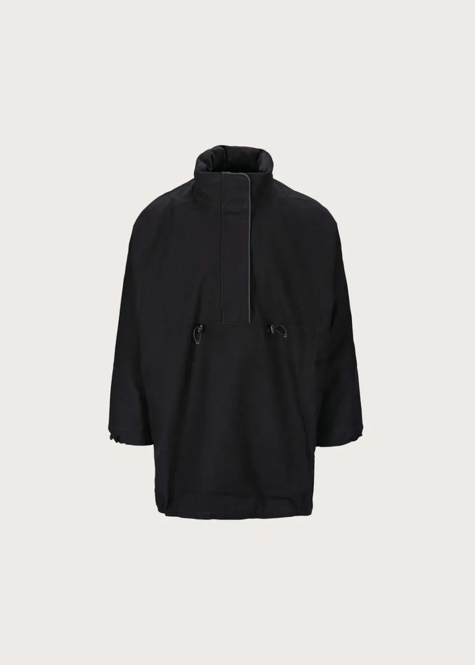 Brgn Regnbyge Anorak regnjakke sort med justerbar passform