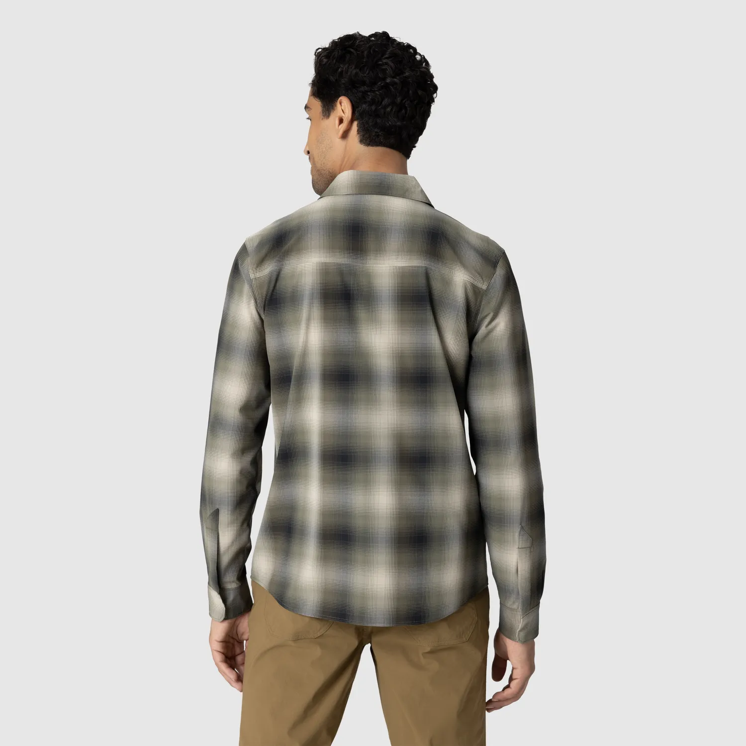 Outdoor Research Astroman Long Sleeve Sun Shirt solskjorte Ranger Green Plaid UPF 30