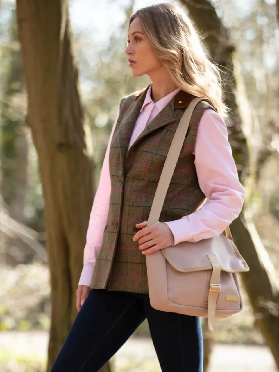 John Partridge Satchel veske rosa kunstskinn