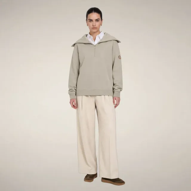 Save The Duck Hinata half-zip topp dame Rainy Beige stretch