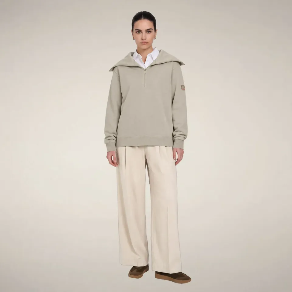 Save The Duck Hinata half-zip topp dame Rainy Beige stretch