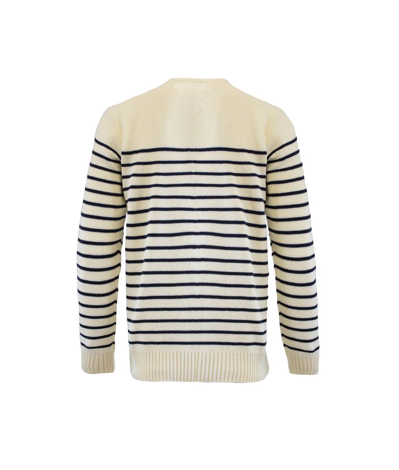 John Partridge Breton Stripe Sweatshirt genser natur/marine 2XL bomull