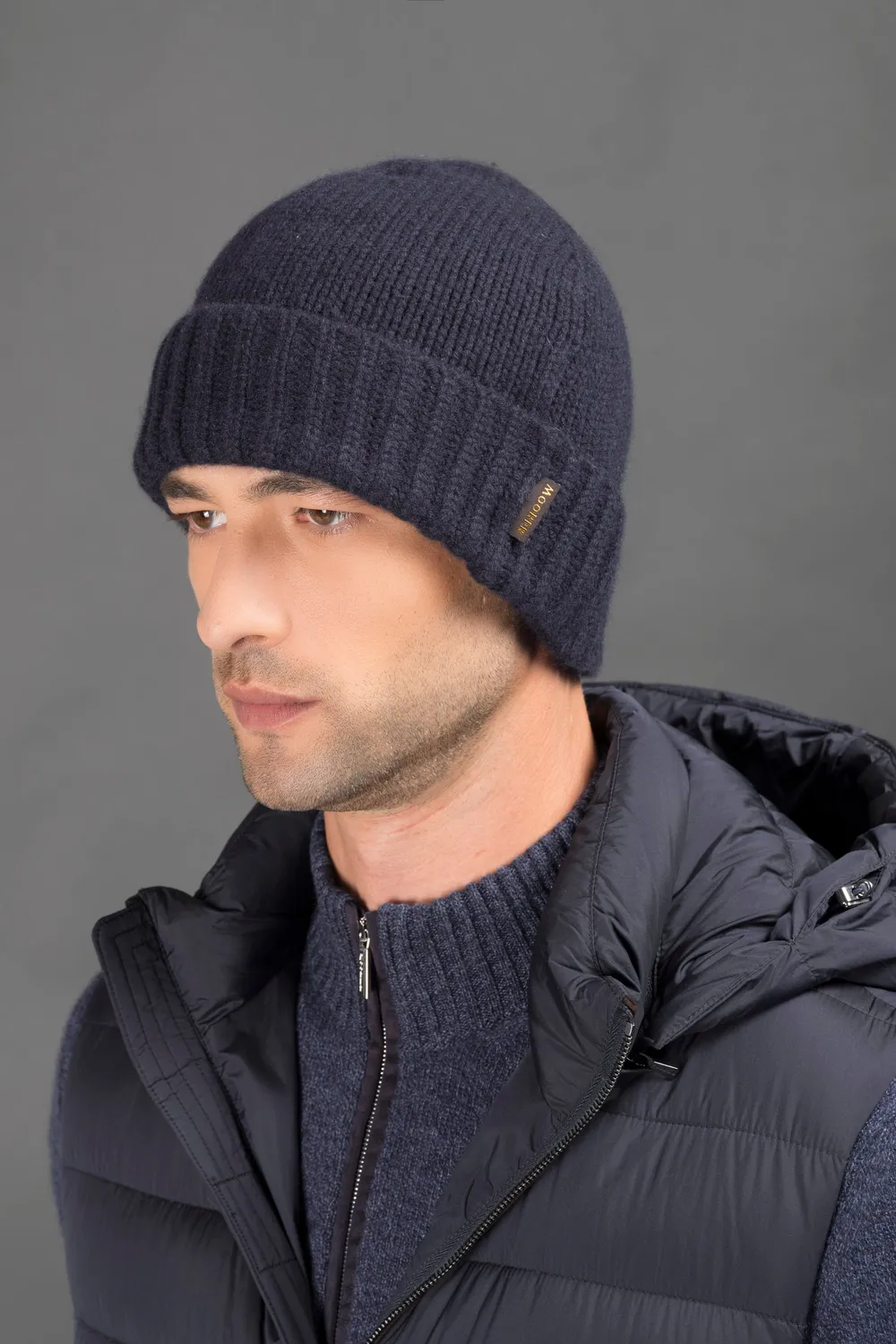 Moorer BERET-CWS lue Beluga one size cashmere