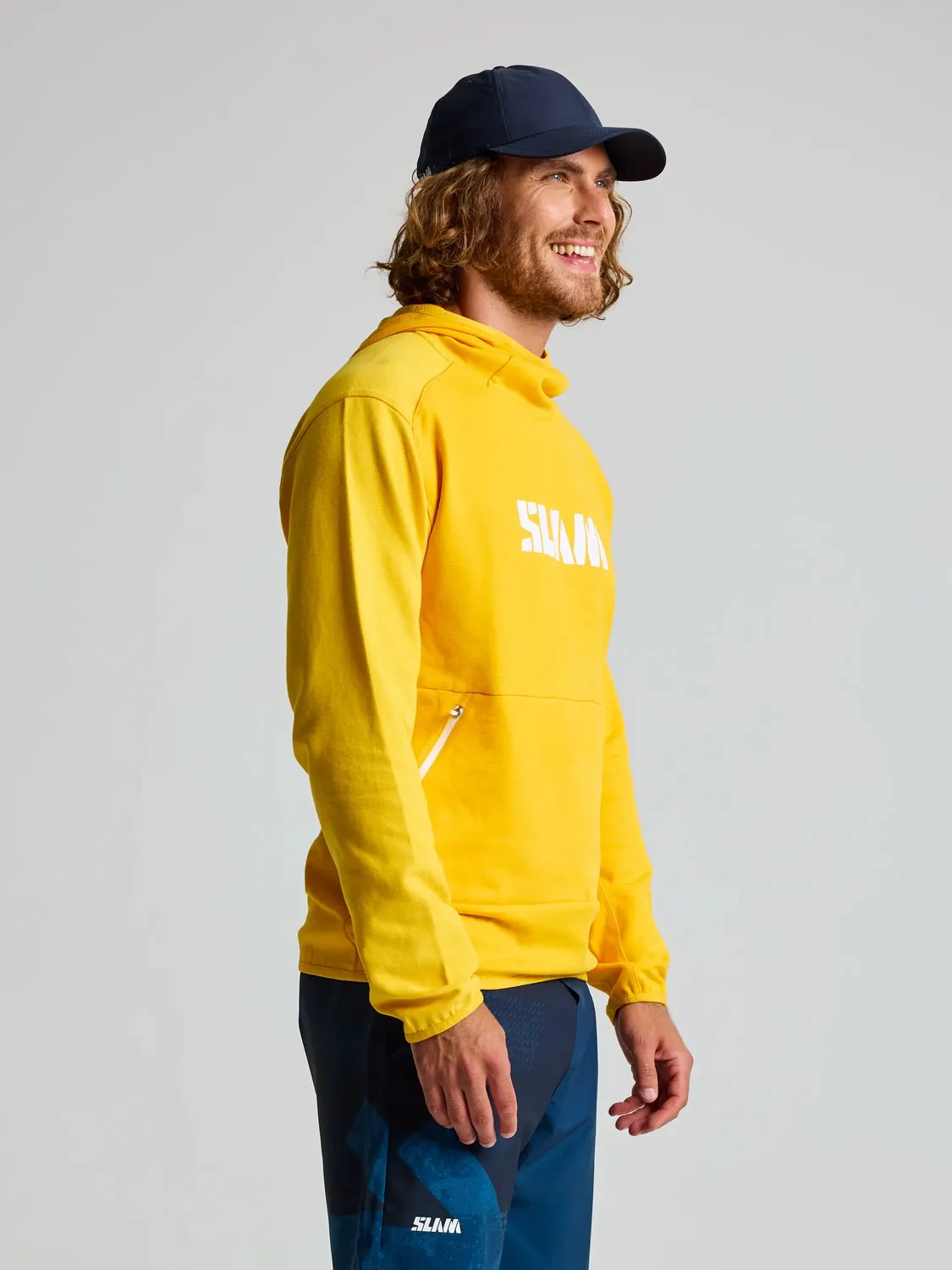 Slam Graphic Hoodie hettegenser mørk marineblå bambus og bomull