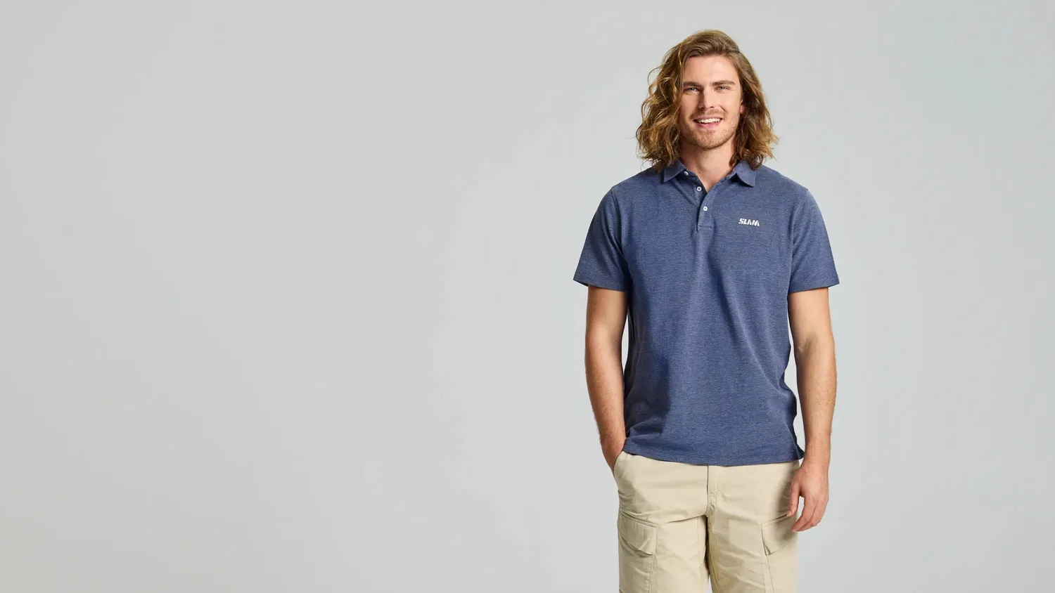 Slam Heba SS poloskjorte Dark Navy bomullspiqué