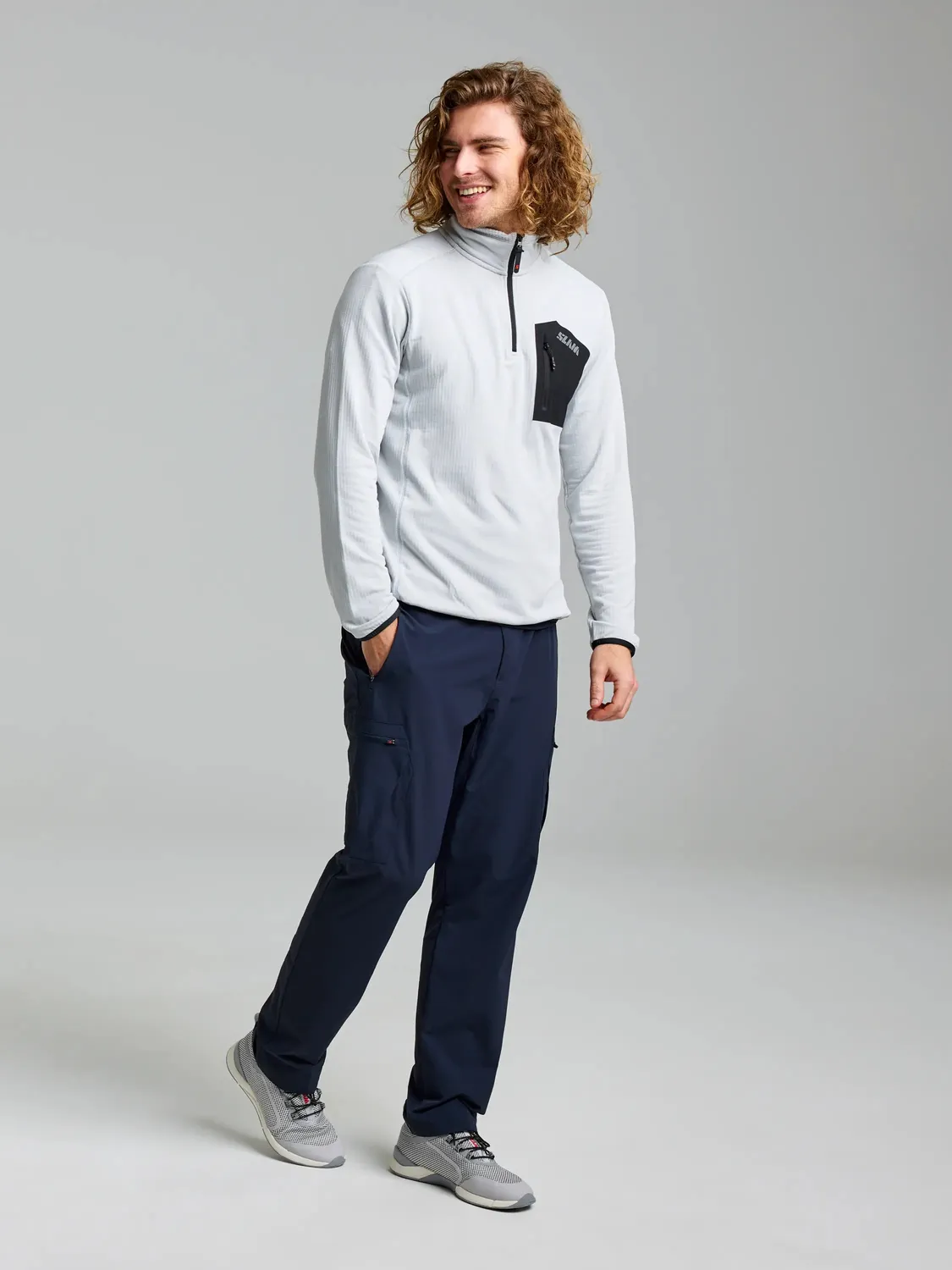 Slam ACT Light Grid Fleece herre med glidelås