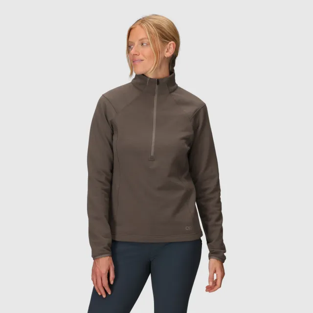 Outdoor Research Crescent Women's Crescent Fleece Half Zip fleecegenser Sable UPF 50+