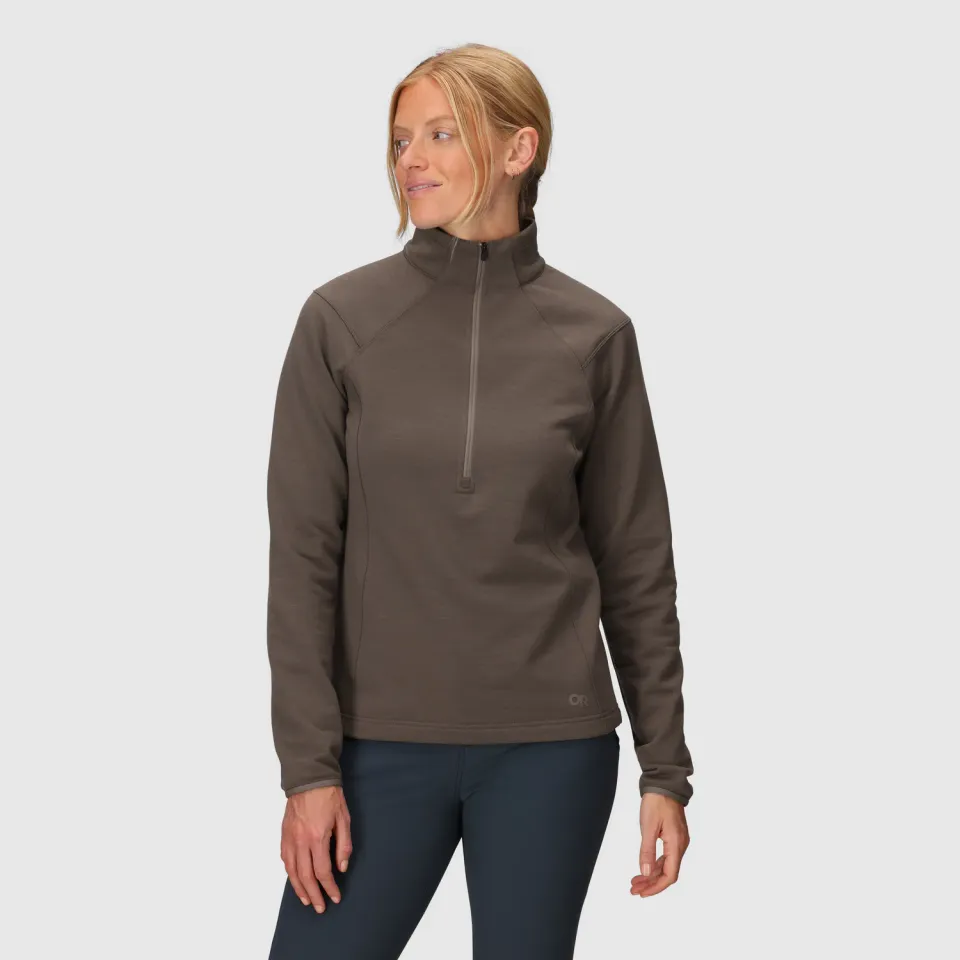 Outdoor Research Crescent Women's Crescent Fleece Half Zip fleecegenser Sable UPF 50+
