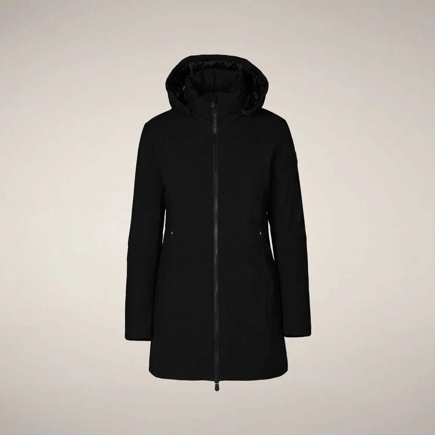 Save The Duck Rachel parkas dame svart slim fit resirkulert Plumtech