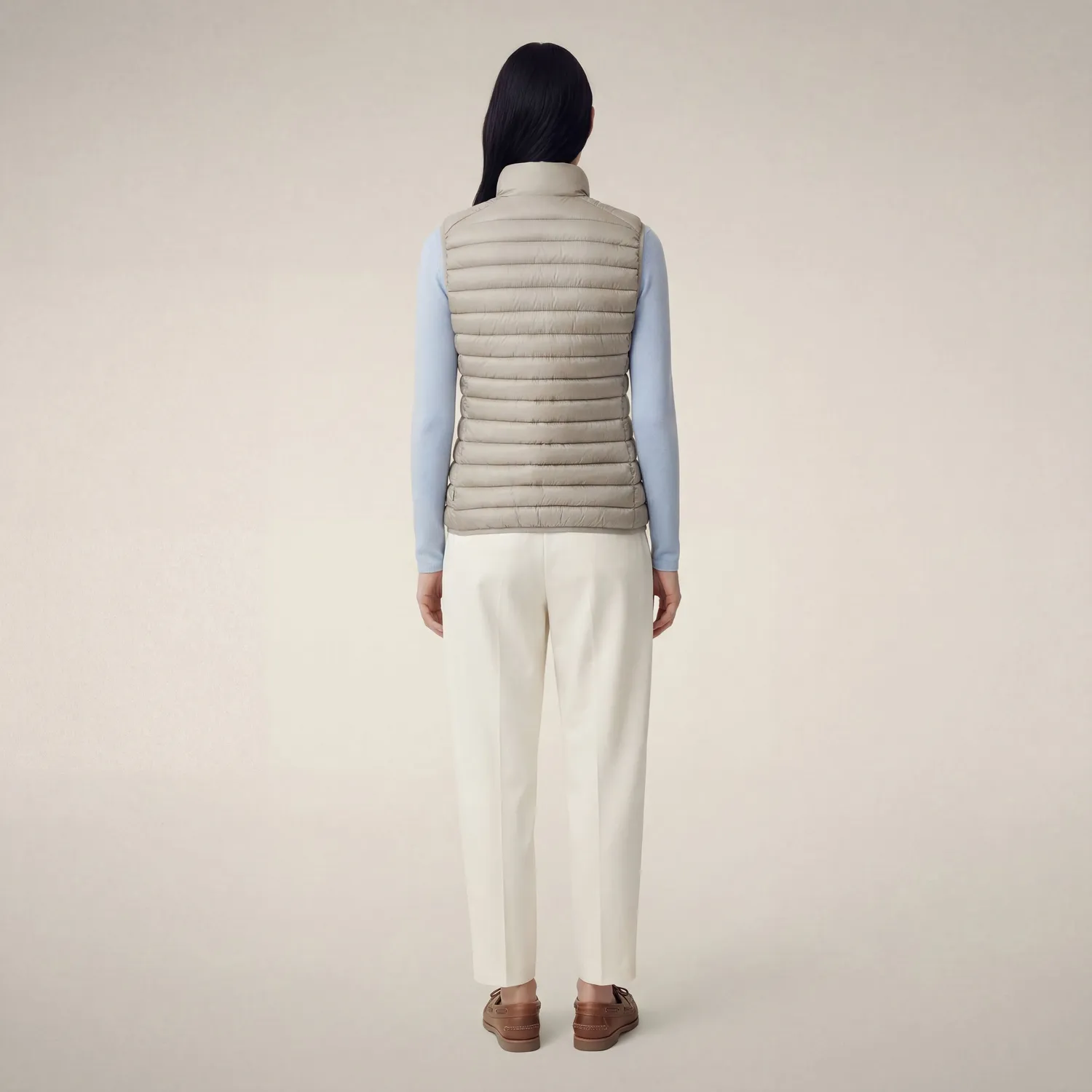 Save The Duck Charlotte quiltet vest dame regnbeige Plumtech