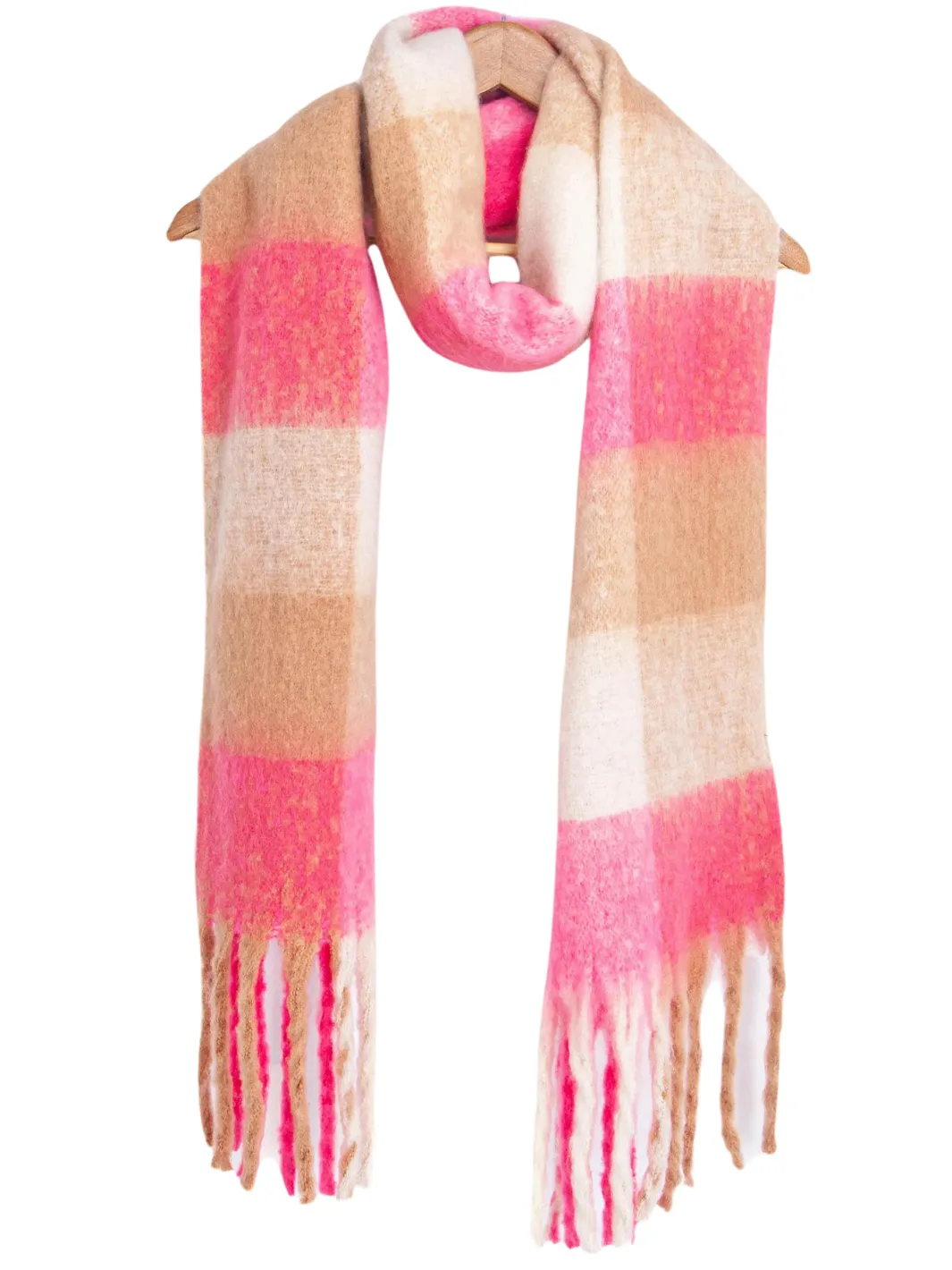 John Partridge Heavyweight Check Print Scarf skjerf Pink