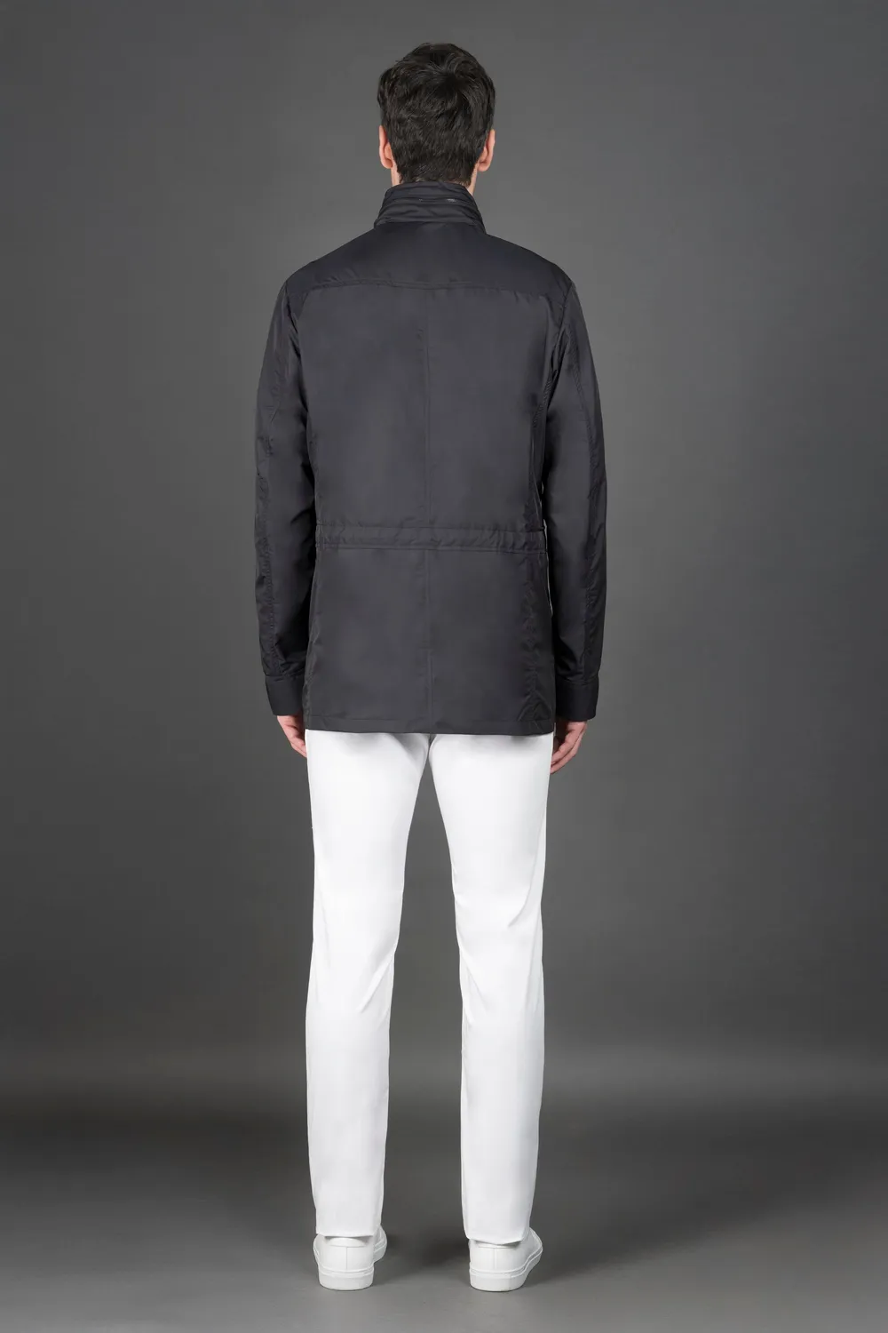 Moorer Manolo-KM fieldjakke Blu gabardin taffeta vannavvisende