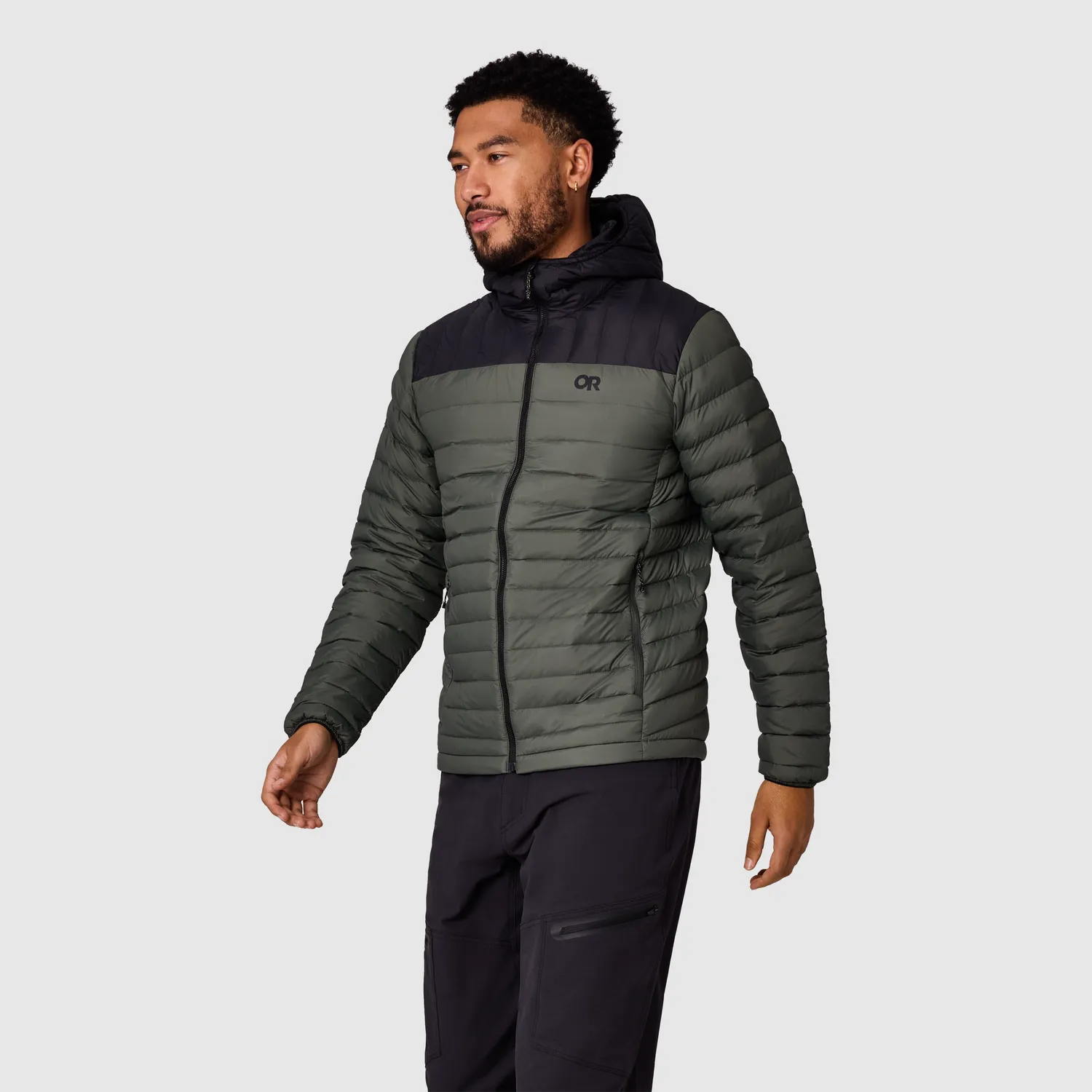 Outdoor Research Transcendent Down Hoodie dunjakke Dark Laurel/Black herre