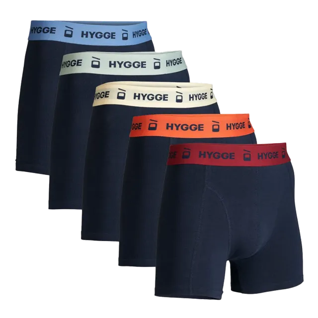 House of Hygge Men's Boxershorts 5 Pk. boxershorts Navy 5-pakning bomull