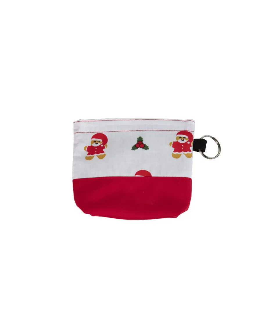 John Partridge Dog Christmas Treat Pouch Santa and Gingerbread Man godbitveske
