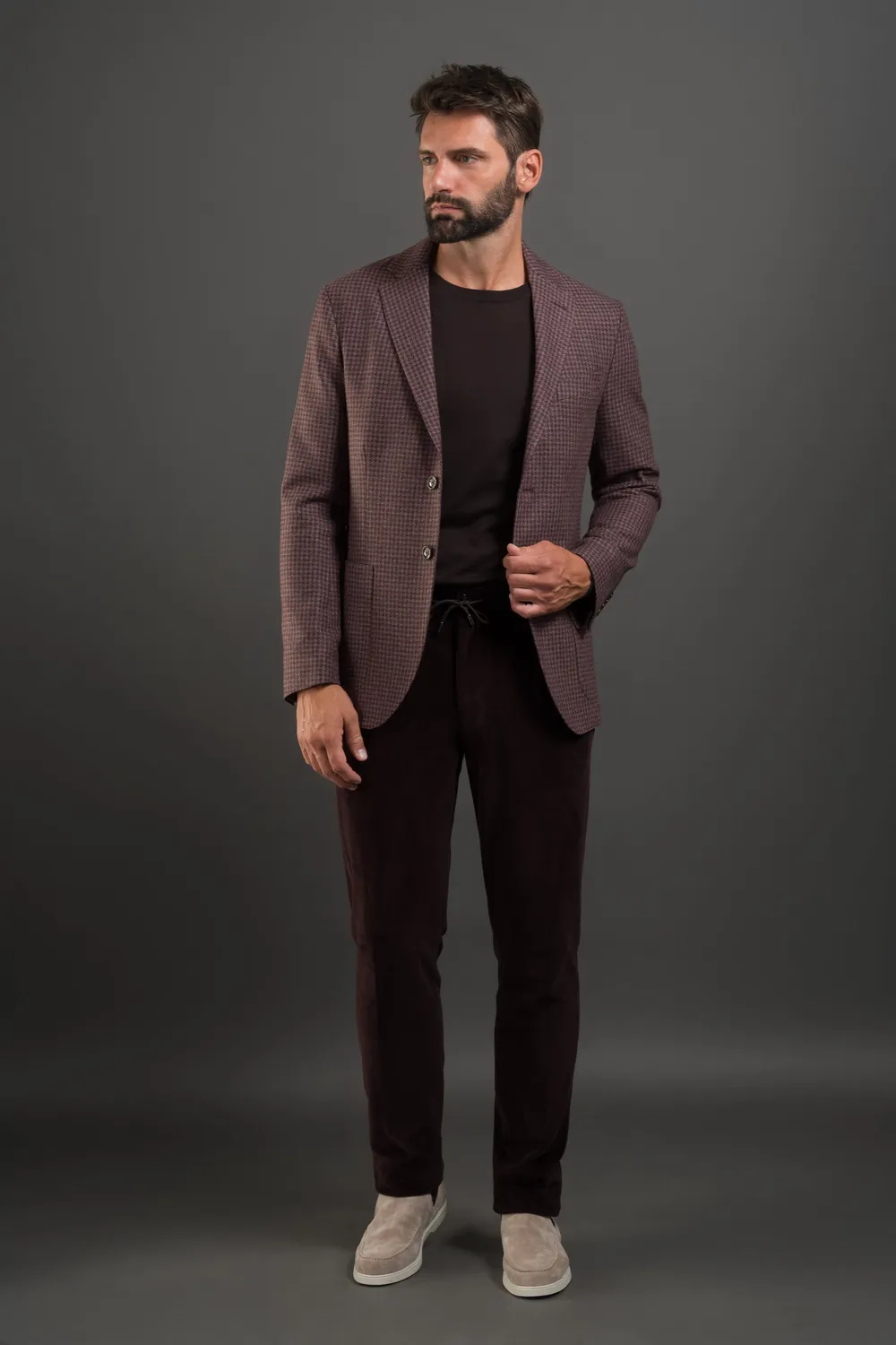 Moorer AUDLEY-WCW blazer aubergine ull bomull kasjmir