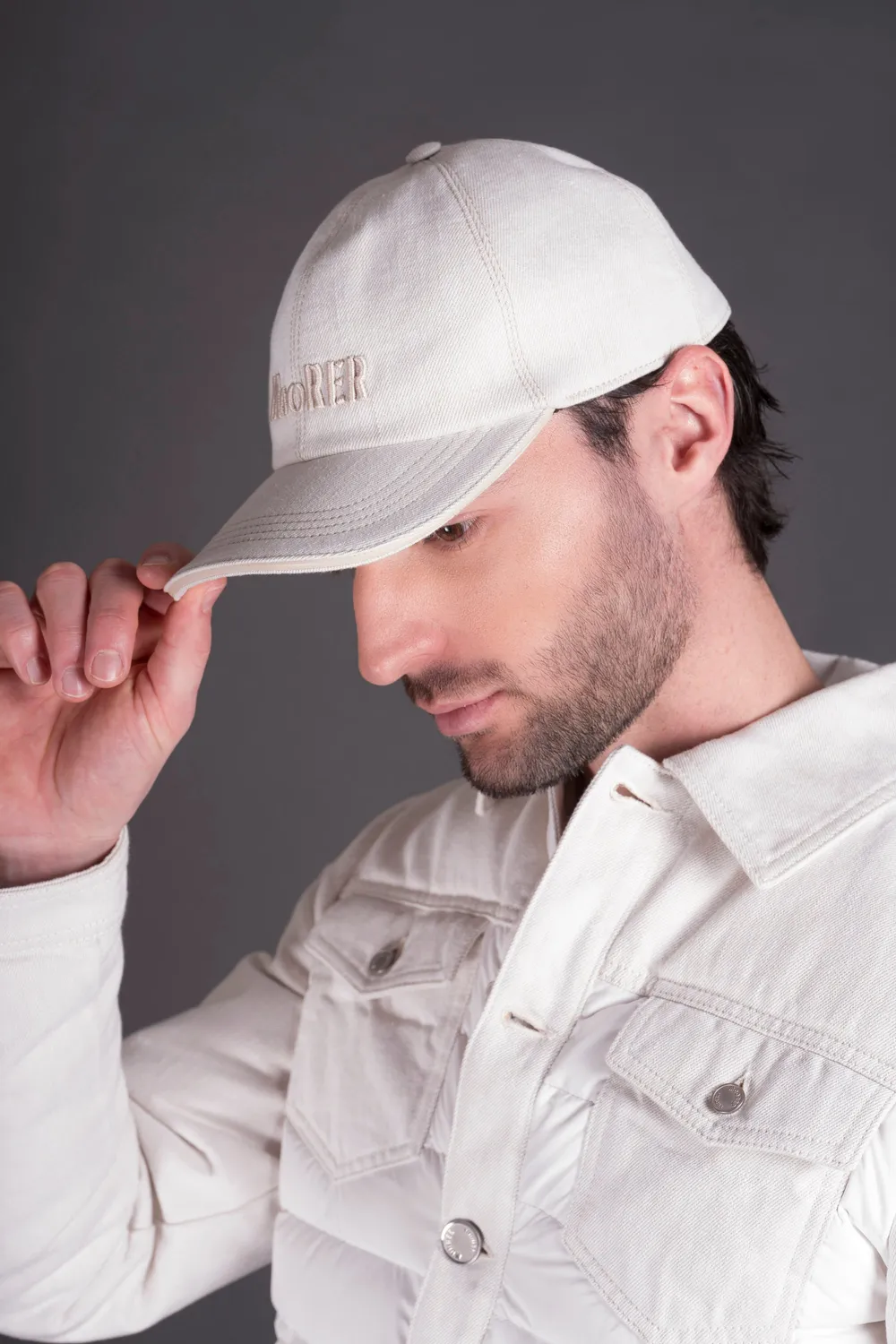 Mooer ROBINSONS-214 baseballcaps, ecru – japansk denim