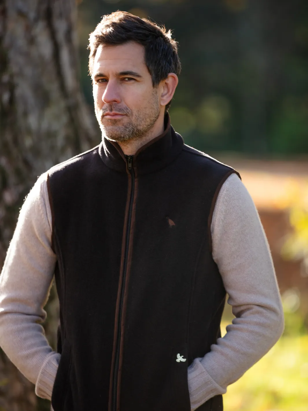 John Partridge Unisex Fleece Gilet fleecevest svart XS–2XL
