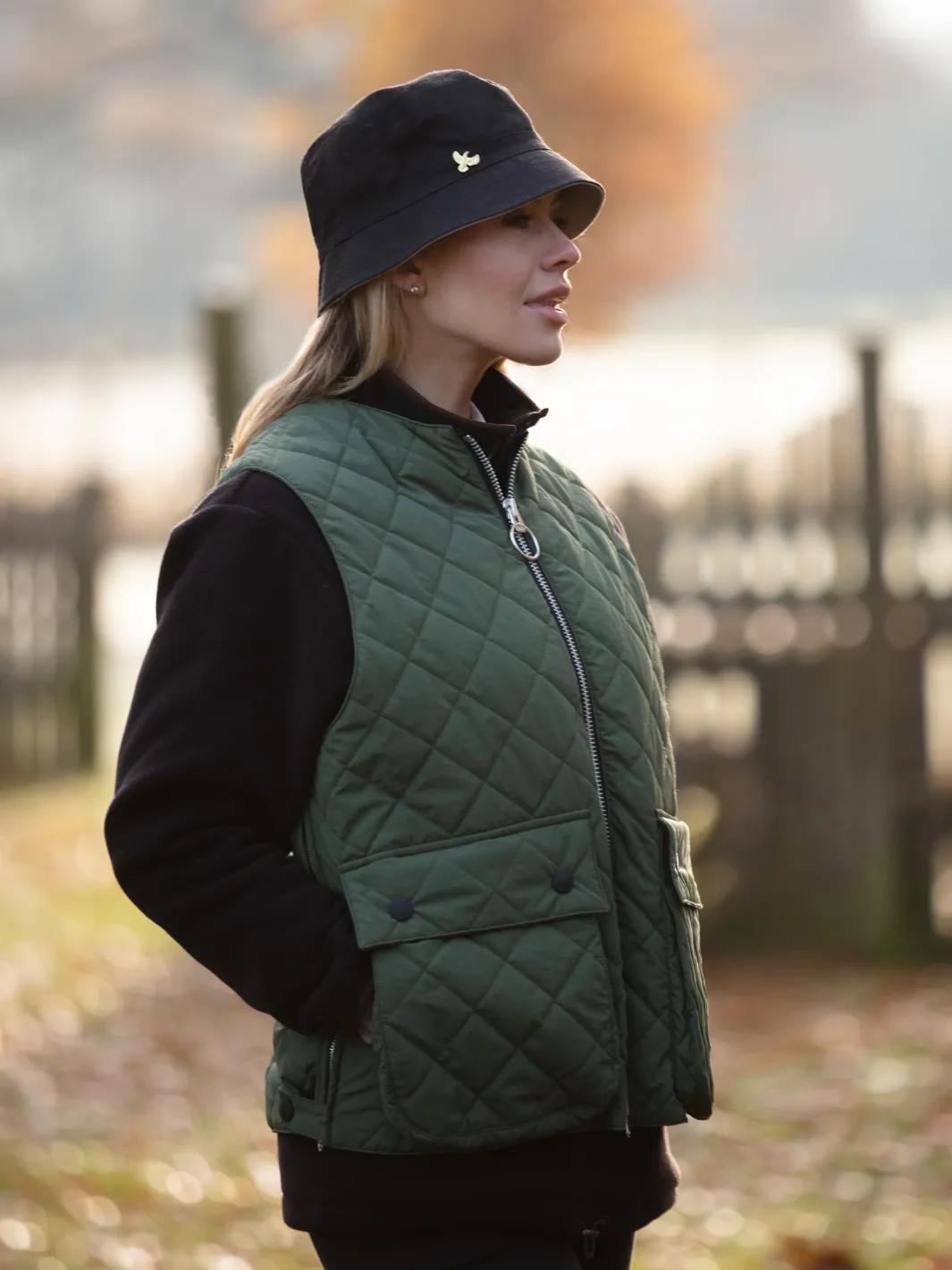 John Partridge Padded Vest vest oliven M/L vattert