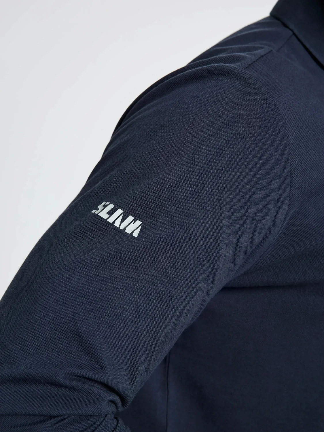 Slam Crew Polo LS langermet poloskjorte mørkeblå bomull