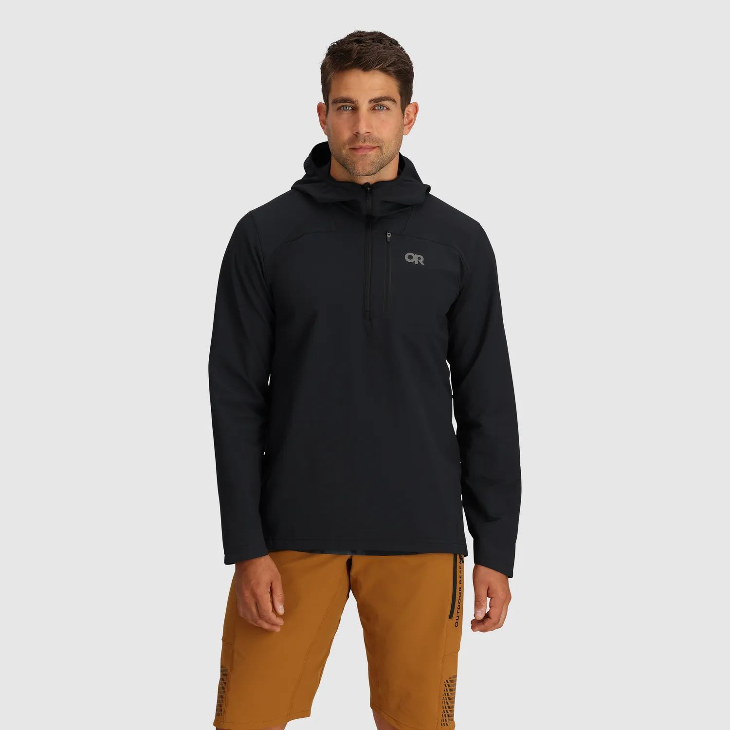 Outdoor Research Freewheel MTB Half Zip sykkelhettegenser herre Pro Khaki/Gravel