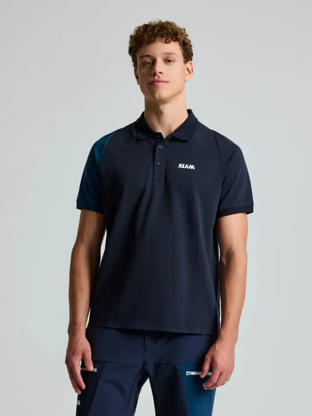 Slam One Design OD DriRelease Polo SS poloskjorte herre blå hurtigtørkende