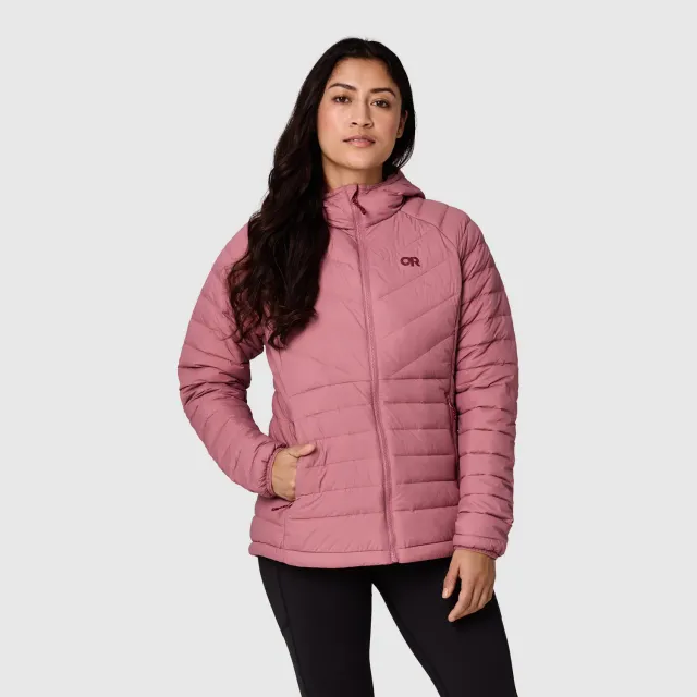 Outdoor Research Transcendent Down Hoodie dunhettejakke dame Rosewood