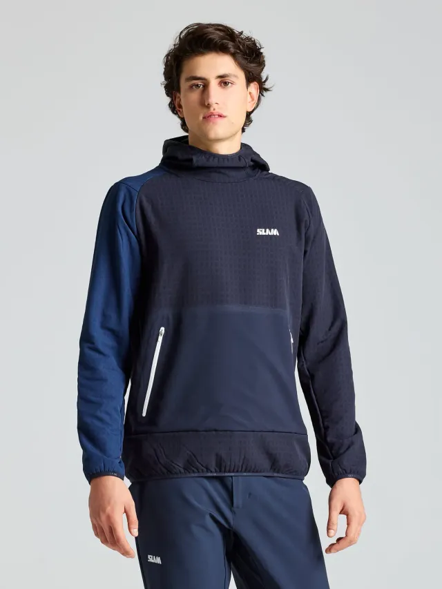 Slam Foil Fleece Hoodie fleecegenser herre mørk marine vindtett