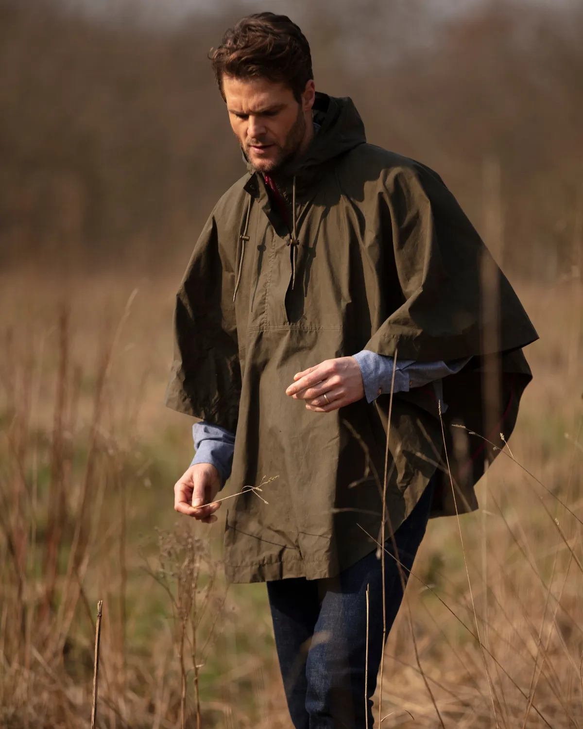 John Partridge Derby Dry Wax Cape kappe khaki one size værbestandig