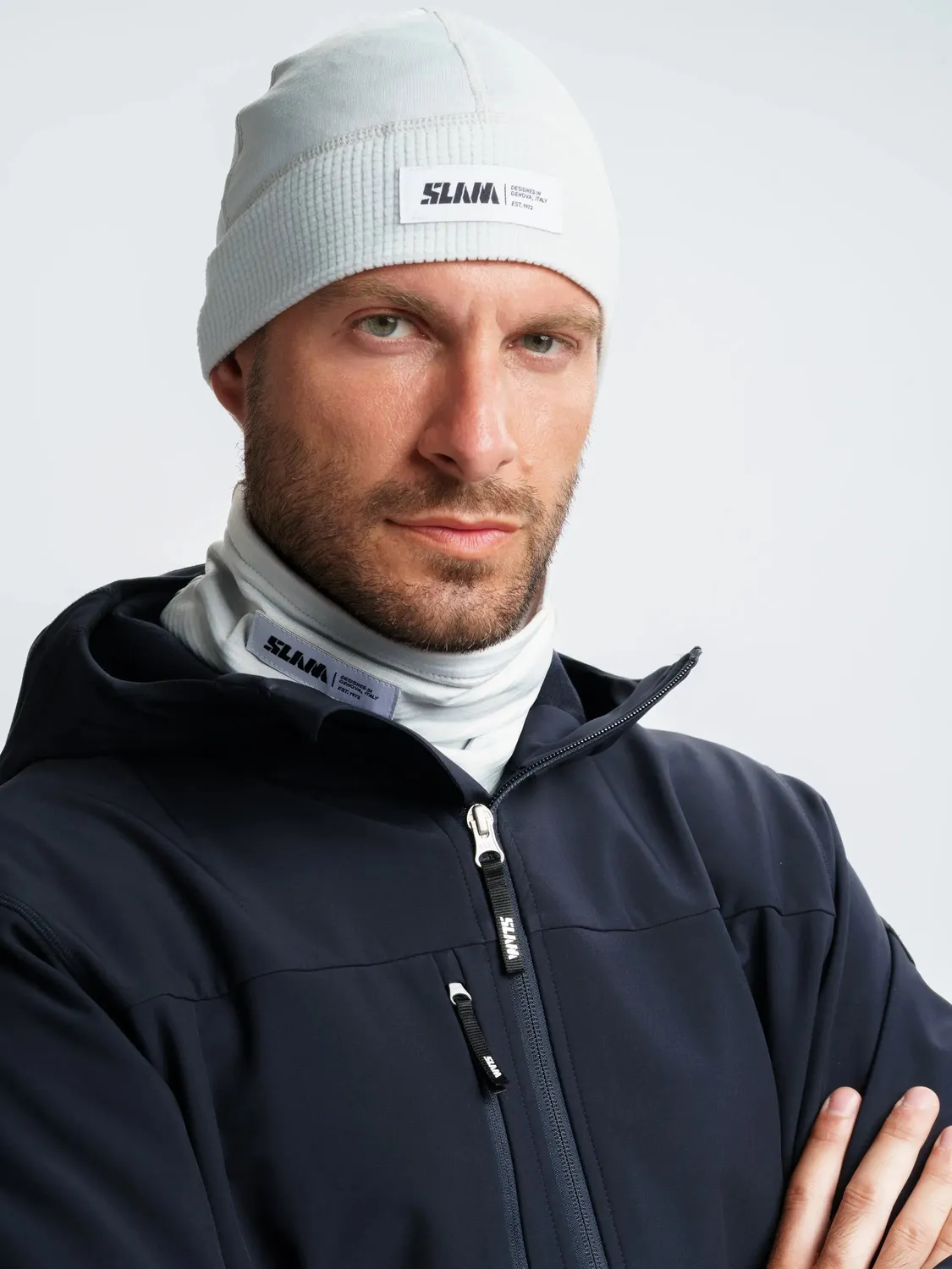 Slam One Design OD Warm Beanie lue unisex mørk marine stretchfleece