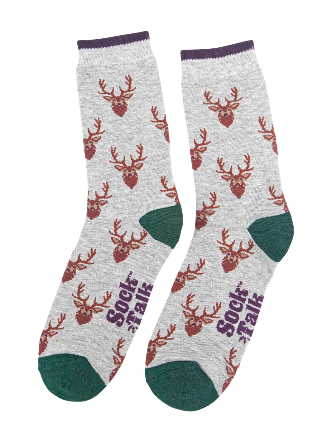 John Partridge Socks Stag sokker grå/grønn bambusblanding én størrelse